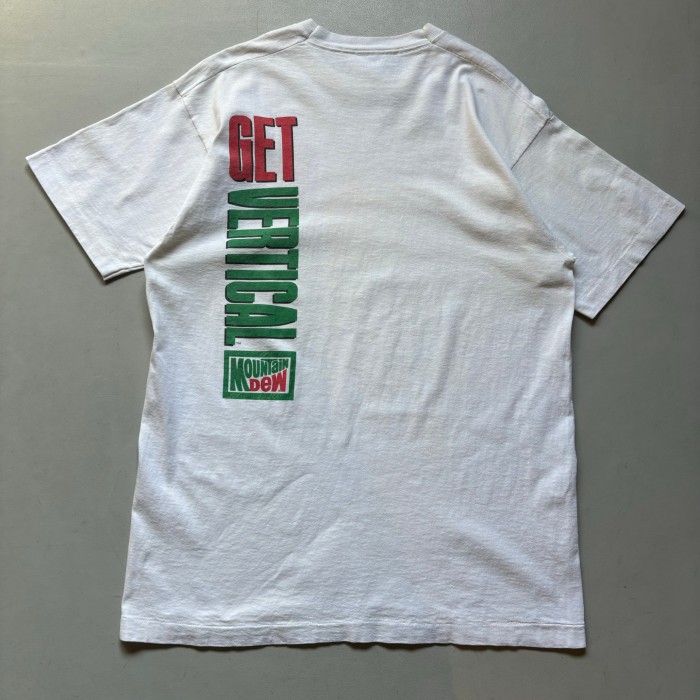 90s Mountain Dew T-shirt “get vertical” “size XL” 90年代 マウンテンデュー 販促Tシャツ プロモ 白ボディ | Vintage.City 古着屋、古着コーデ情報を発信