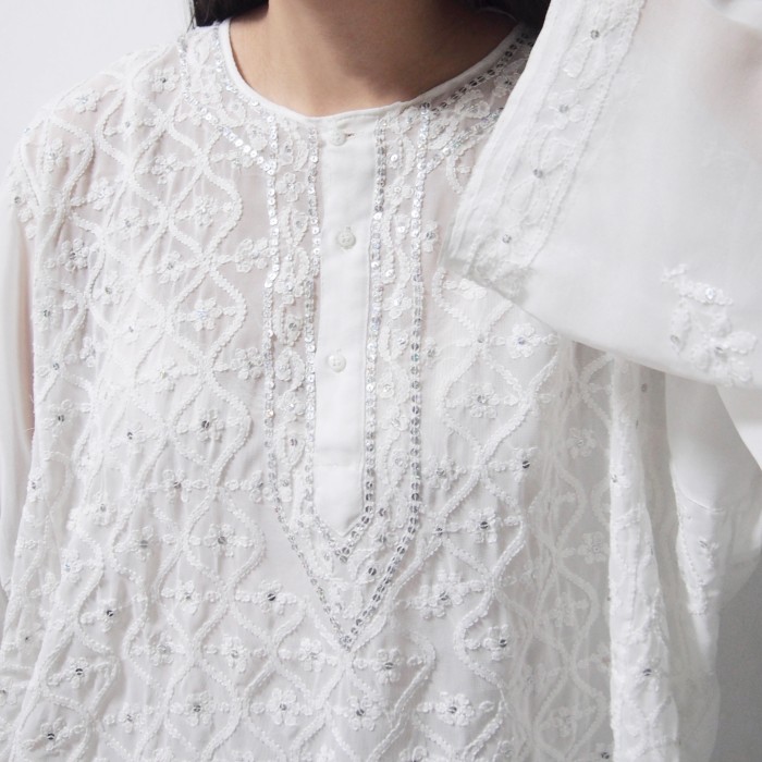 kirakira white blouse | Vintage.City 古着屋、古着コーデ情報を発信