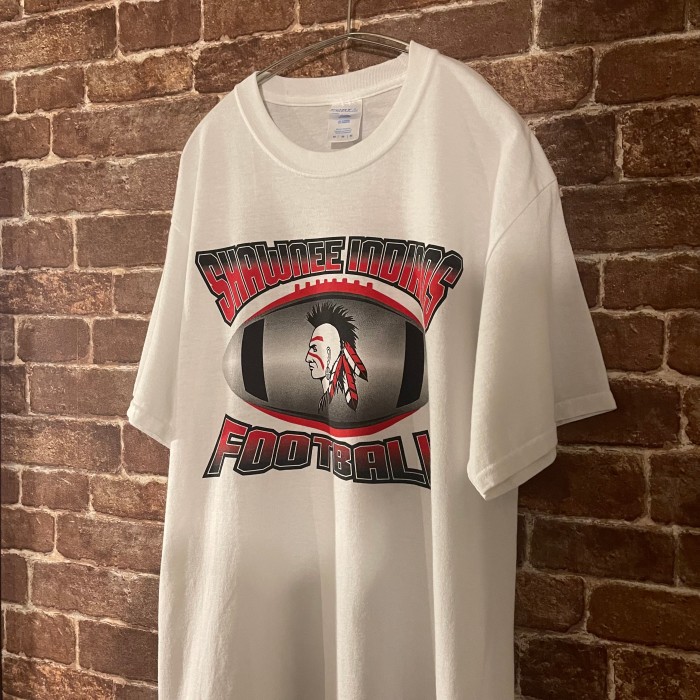PORT&COMPANY football SHAWNEE INDIANS teamTシャツ 白T | Vintage.City 古着屋、古着コーデ情報を発信
