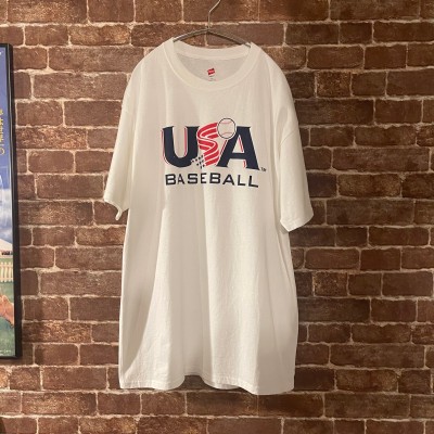 Hanes USA baseball プリント Tシャツ 白T | Vintage.City 古着屋、古着コーデ情報を発信