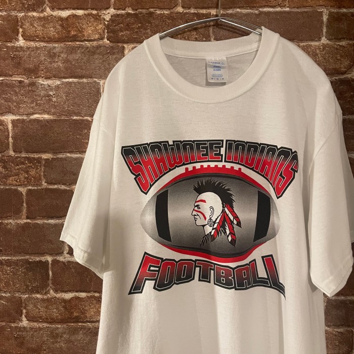 PORT&COMPANY football SHAWNEE INDIANS teamTシャツ 白T | Vintage.City 古着屋、古着コーデ情報を発信