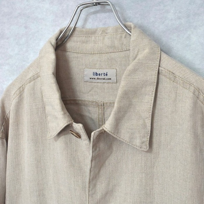 all linen shirts jacket | Vintage.City 古着屋、古着コーデ情報を発信