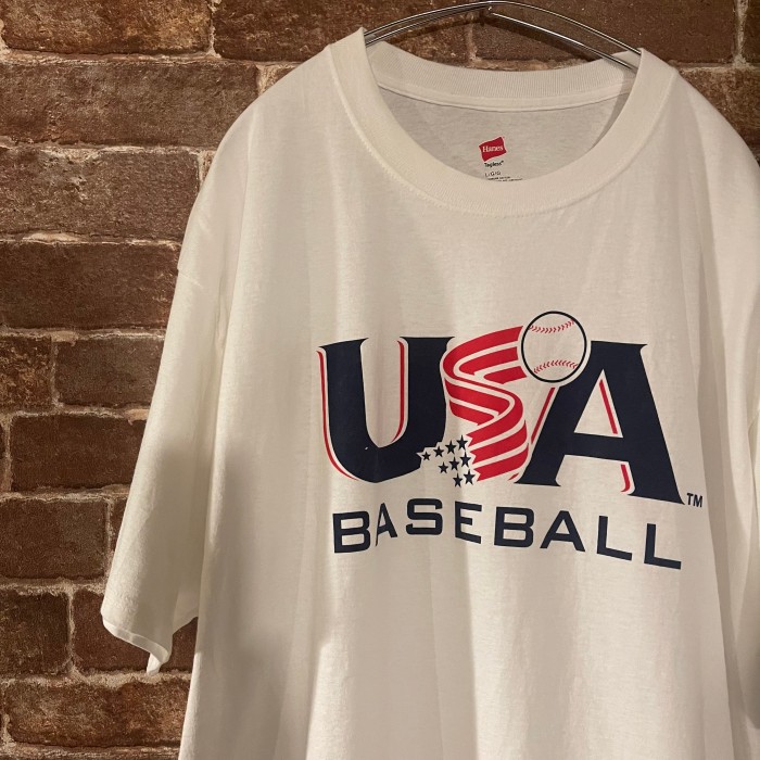 Hanes USA baseball プリント Tシャツ 白T | Vintage.City 古着屋、古着コーデ情報を発信