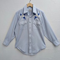 FLOWER EMBROIDERY WESTERN SHIRT フラワー刺繍 ウエスタンシャツ 花柄 ワーク ワントーン | Vintage.City 古着屋、古着コーデ情報を発信