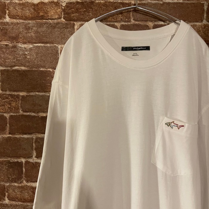 GREG NORMAN 胸ポケット Tシャツ ワンポイント 刺繍 白T | Vintage.City 古着屋、古着コーデ情報を発信