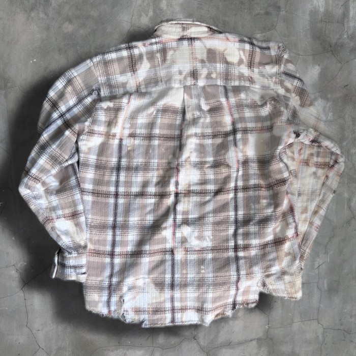 グランジ　ブリーチ&ダメージ加工　ネルシャツ | Vintage.City 古着屋、古着コーデ情報を発信