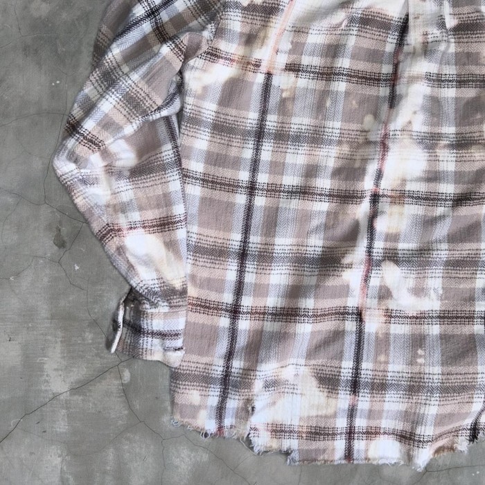 グランジ　ブリーチ&ダメージ加工　ネルシャツ | Vintage.City 古着屋、古着コーデ情報を発信