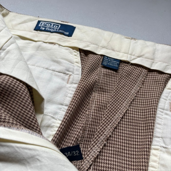 90s polo Ralph Lauren 2tuck check slacks “34×32” 90年代 ラルフローレン 2タックスラックス チェックパンツ 千鳥格子 | Vintage.City 古着屋、古着コーデ情報を発信