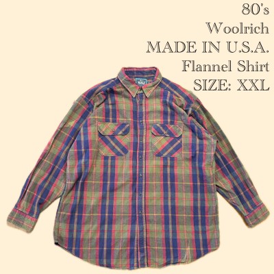 80's Woolrich MADE IN U.S.A. L/S Flannel Shirt - XXL | Vintage.City 古着屋、古着コーデ情報を発信