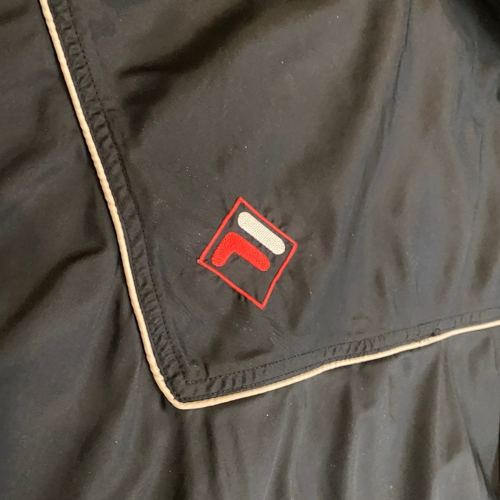 ビンテージ 90年代 フィラ ロゴ刺繍 ナイロン ジャケット XL ブラック×レッド | Vintage.City 古着屋、古着コーデ情報を発信
