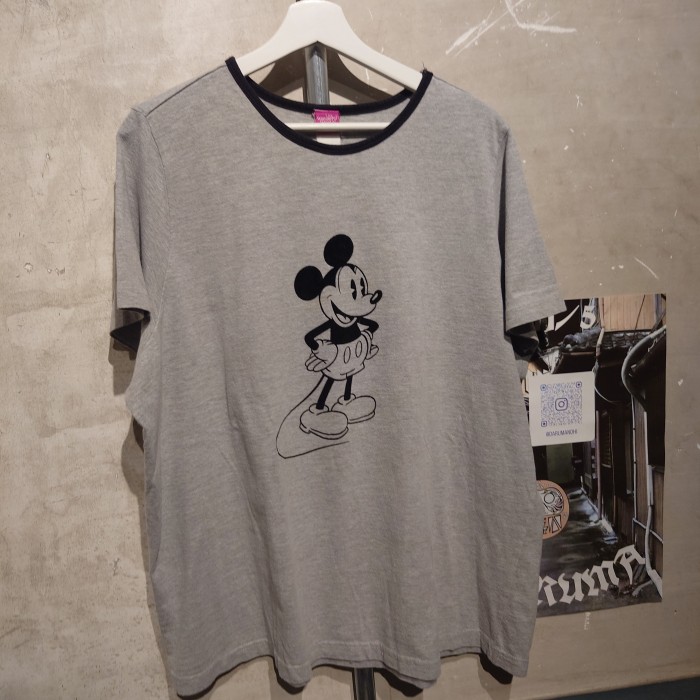 THE Wonderful World of Disney ミッキーTシャツ　Mサイズ　グレー　コットン　2670 | Vintage.City 古着屋、古着コーデ情報を発信
