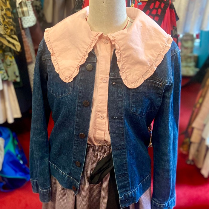 大きな丸襟のシャツブラウス ピンク | Vintage.City 古着屋、古着コーデ情報を発信