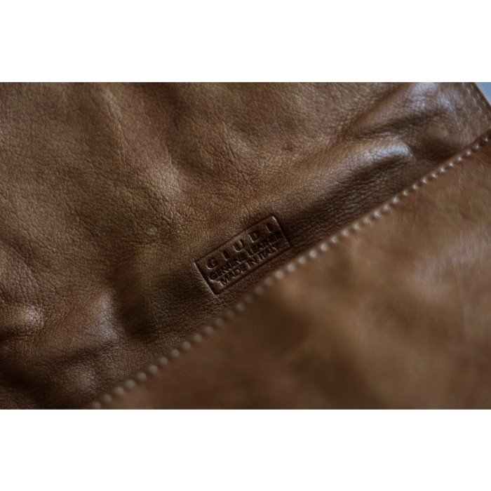Italian Vintage Brown Real Leather Shoulder Bag | Vintage.City 古着屋、古着コーデ情報を発信