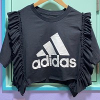 remake／adidas frill short T-shirt (BK) | Vintage.City 빈티지숍, 빈티지 코디 정보