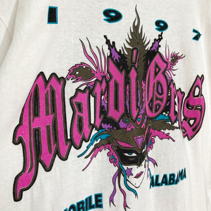 1997 Mardi Gras/MOBILE ALABAMA Print T-SHIRT | Vintage.City 古着屋、古着コーデ情報を発信