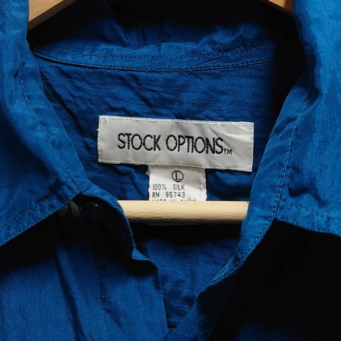 80-90’s STOCK OPTIONS 半袖 シルク シャツ ネイビー系 L | Vintage.City 古着屋、古着コーデ情報を発信