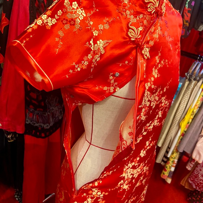 裾レースミニチャイナドレス ワンピース 赤 | Vintage.City 빈티지숍, 빈티지 코디 정보