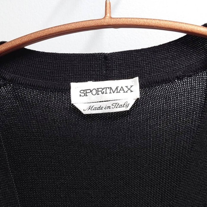 SPORTMAX イタリア製 サイドスリット ロング ニット ベスト ブラック S | Vintage.City 古着屋、古着コーデ情報を発信