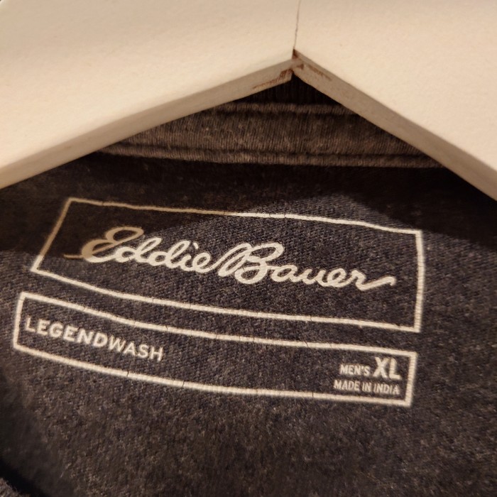 Eddie Bauer(エディーバウアー)　ロンT　XLサイズ　コットン　インド　ダークグレー　2788 | Vintage.City 古着屋、古着コーデ情報を発信