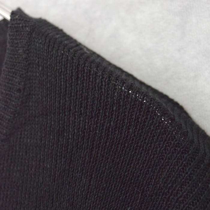 old " polo ralph lauren " 100% black linen v-neck knit | Vintage.City 古着屋、古着コーデ情報を発信