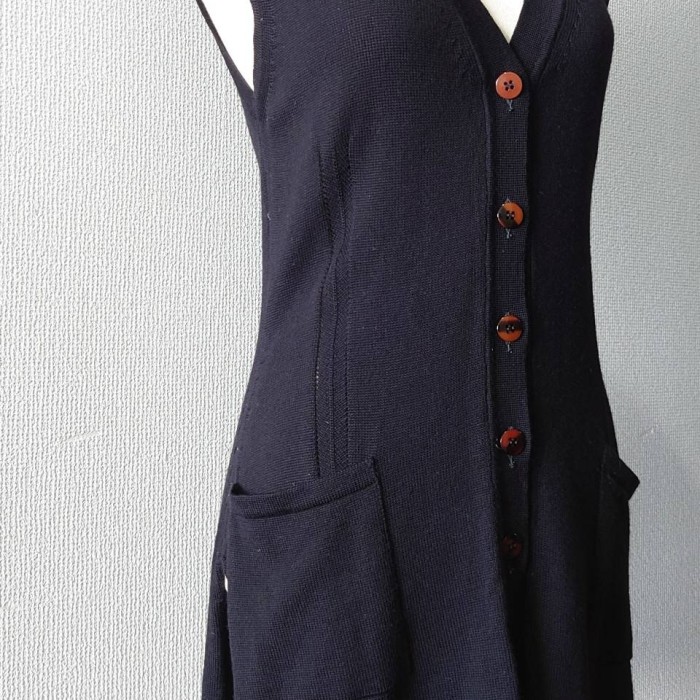 SPORTMAX イタリア製 サイドスリット ロング ニット ベスト ブラック S | Vintage.City 古着屋、古着コーデ情報を発信