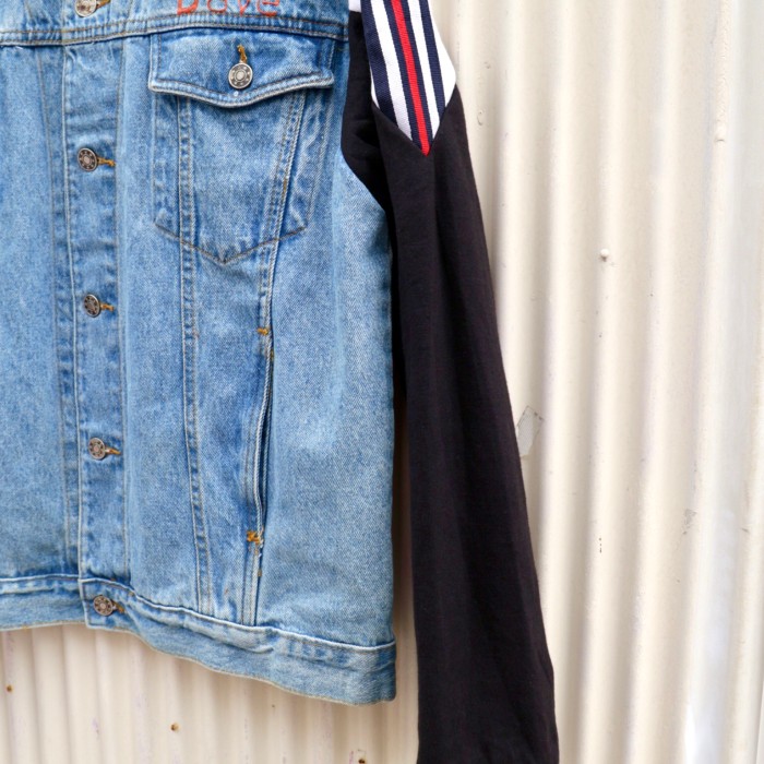 【denim × jersey custom swiching design jacket】 | Vintage.City 빈티지숍, 빈티지 코디 정보