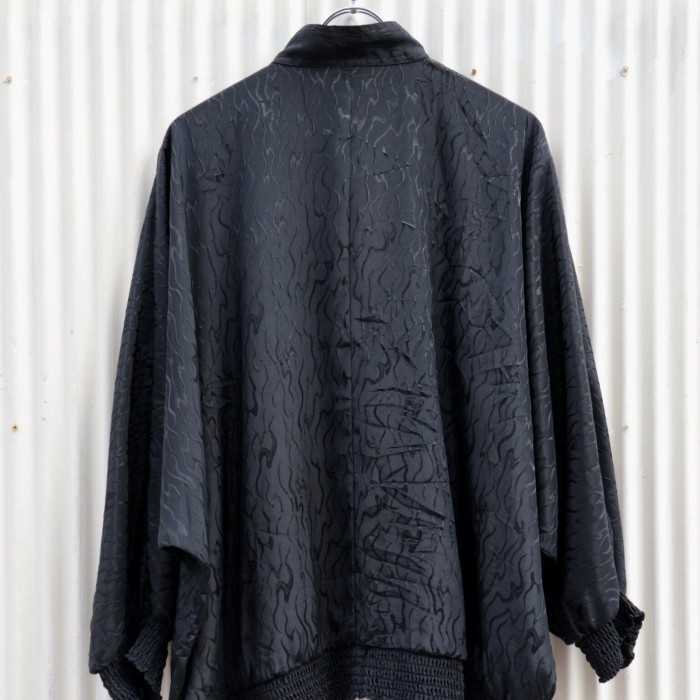 【pleated design black shirt blouson】 | Vintage.City 古着屋、古着コーデ情報を発信