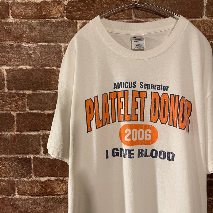 DELTA “PLATELET DONOR” 文字ロゴ プリント Tシャツ 白T | Vintage.City 古着屋、古着コーデ情報を発信