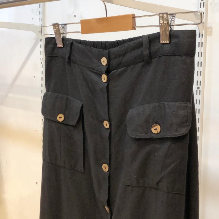 Linen × Cotton Button front linen skirt | Vintage.City 古着屋、古着コーデ情報を発信