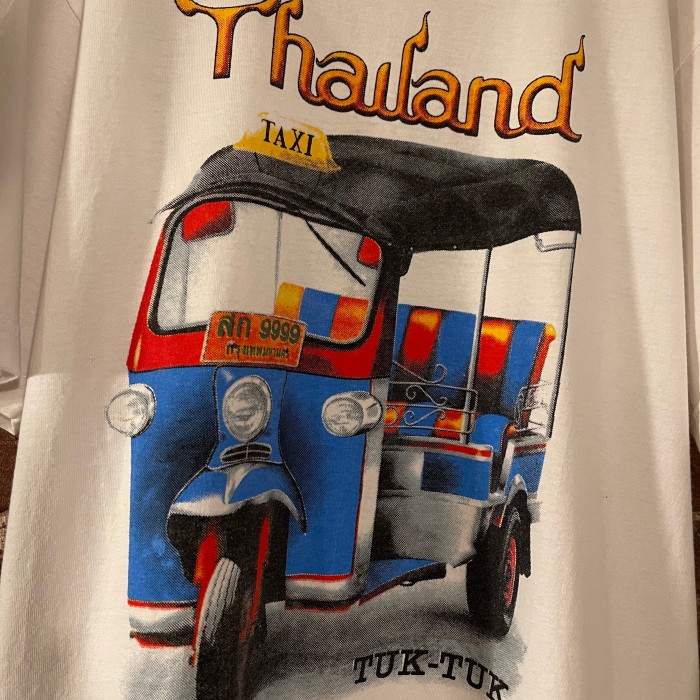 POP ART Thailand “TUK-TUK” プリント Tシャツ 白T | Vintage.City 빈티지숍, 빈티지 코디 정보