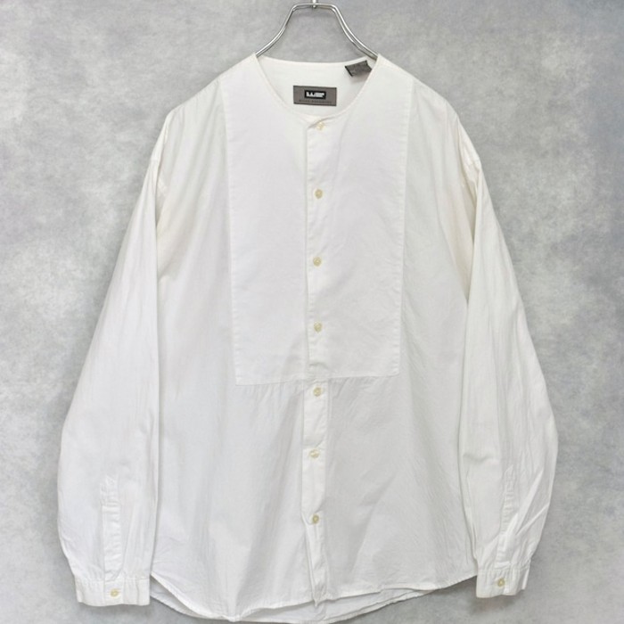white no collar cotton shirts | Vintage.City 古着屋、古着コーデ情報を発信