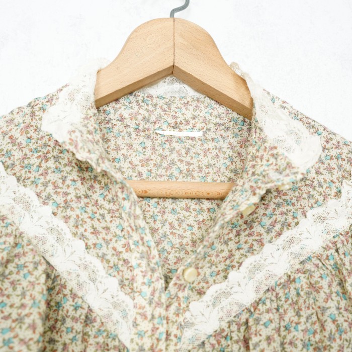 *SPECIAL ITEM* 70’s USA VINTAGE FLOWER PATTERNED LACE FRILL DESIGN ONE PIECE/70年代アメリカ古着花柄レースフリルデザインワンピース | Vintage.City 古着屋、古着コーデ情報を発信