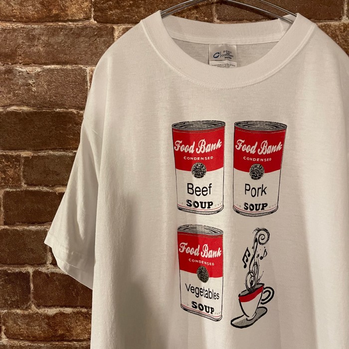 PORT&COMPANY スープ缶 デザイン プリント Tシャツ 白T | Vintage.City 古着屋、古着コーデ情報を発信