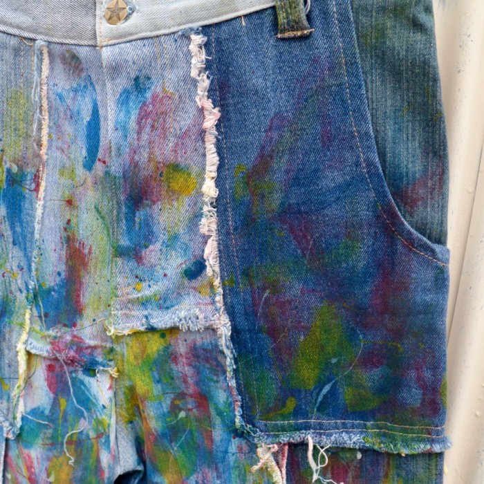 【painted patchwork design denim pants】 | Vintage.City Vintage Shops, Vintage Fashion Trends