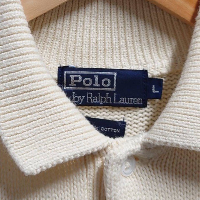 90’s Polo Ralph Lauren コットンニット ポロシャツ アイボリー L 半袖 ラルフローレン | Vintage.City 빈티지숍, 빈티지 코디 정보