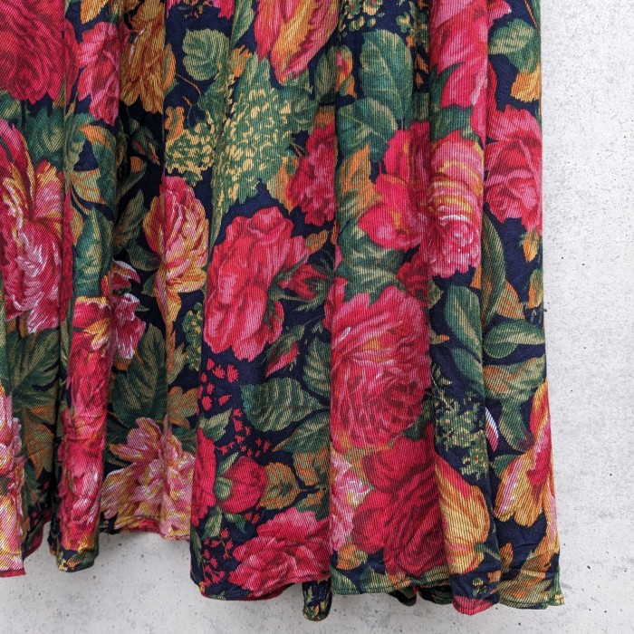 USA vintage Flower print long flare skirt | Vintage.City Vintage Shops, Vintage Fashion Trends
