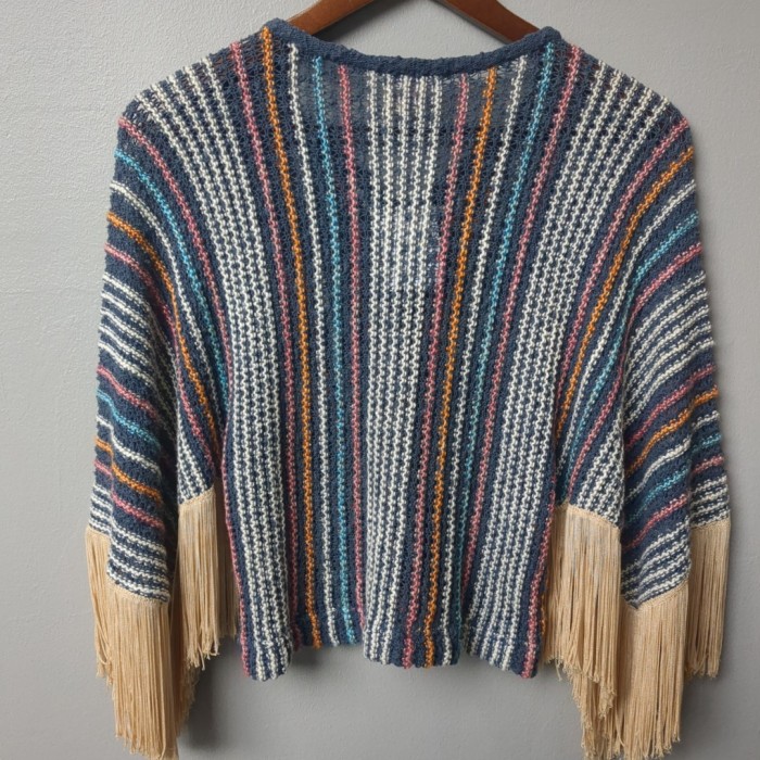 Arm fringe summer knit tops | Vintage.City 古着屋、古着コーデ情報を発信