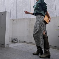 Sideslit tweed check long skirt | Vintage.City 빈티지숍, 빈티지 코디 정보