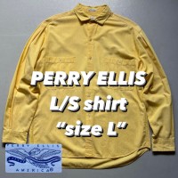 PERRY ELLIS L/S shirt “size L” ペリーエリス 長袖シャツ 黄色 | Vintage.City 빈티지숍, 빈티지 코디 정보