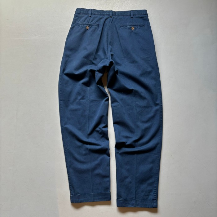 BAXTER Chino Jeanswear Co. 2tuck chino trousers “33×32” バクスター チノトラウザーズ 紺 スラックス チノパン | Vintage.City 빈티지숍, 빈티지 코디 정보