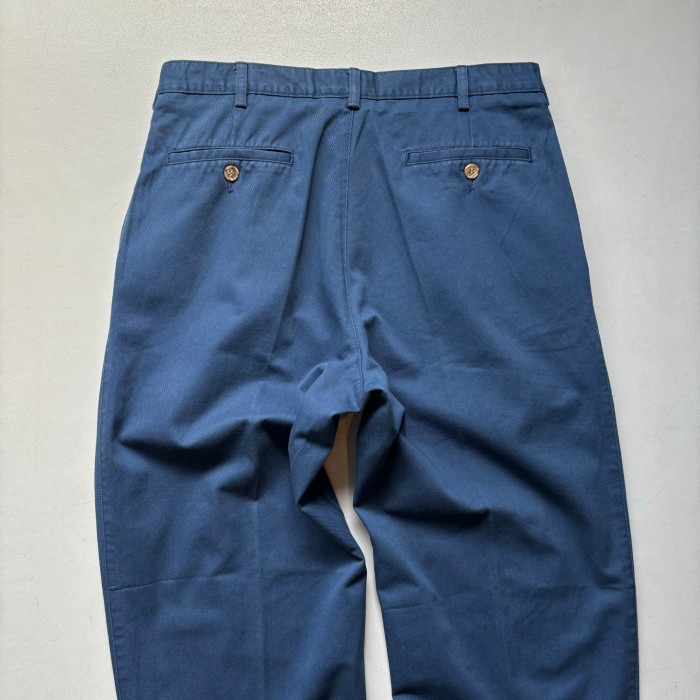 BAXTER Chino Jeanswear Co. 2tuck chino trousers “33×32” バクスター チノトラウザーズ 紺 スラックス チノパン | Vintage.City 古着屋、古着コーデ情報を発信