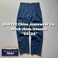 BAXTER Chino Jeanswear Co. 2tuck chino trousers “33×32” バクスター チノトラウザーズ 紺 スラックス チノパン | Vintage.City 古着屋、古着コーデ情報を発信