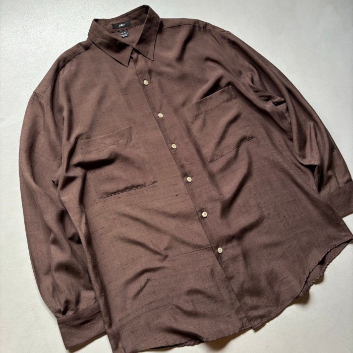 DEAD-STOCK phiz  L/S silk shirt “size L” デッドストック 長袖シャツ シルクシャツ | Vintage.City 빈티지숍, 빈티지 코디 정보