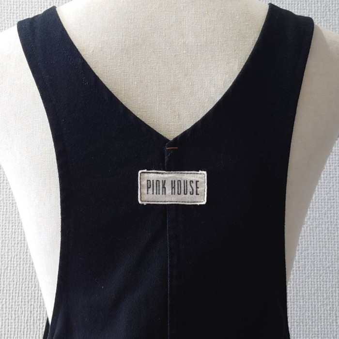 90’s PINK HOUSE コットンツイル ジャンパースカート ブラック XL ピンクハウス 日本製 | Vintage.City 古着屋、古着コーデ情報を発信