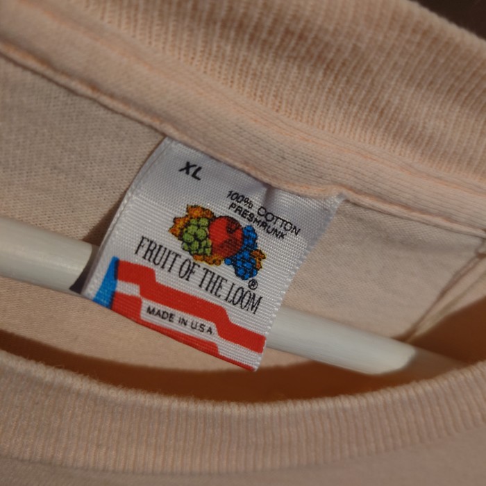 FRUITOFTHELOOM(フルーツオブザルーム)プリントTシャツ　XLサイズ　ピンク　USA製　コットン　2672 | Vintage.City 古着屋、古着コーデ情報を発信