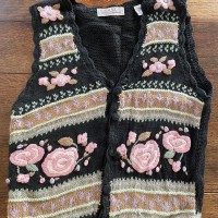 Flower embroidery vest | Vintage.City 빈티지숍, 빈티지 코디 정보