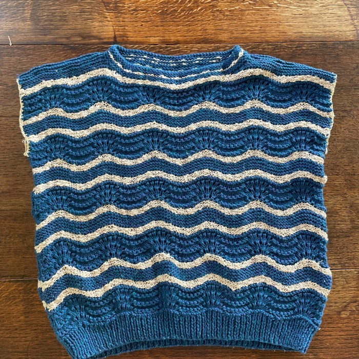 Blue knit vest | Vintage.City 빈티지숍, 빈티지 코디 정보