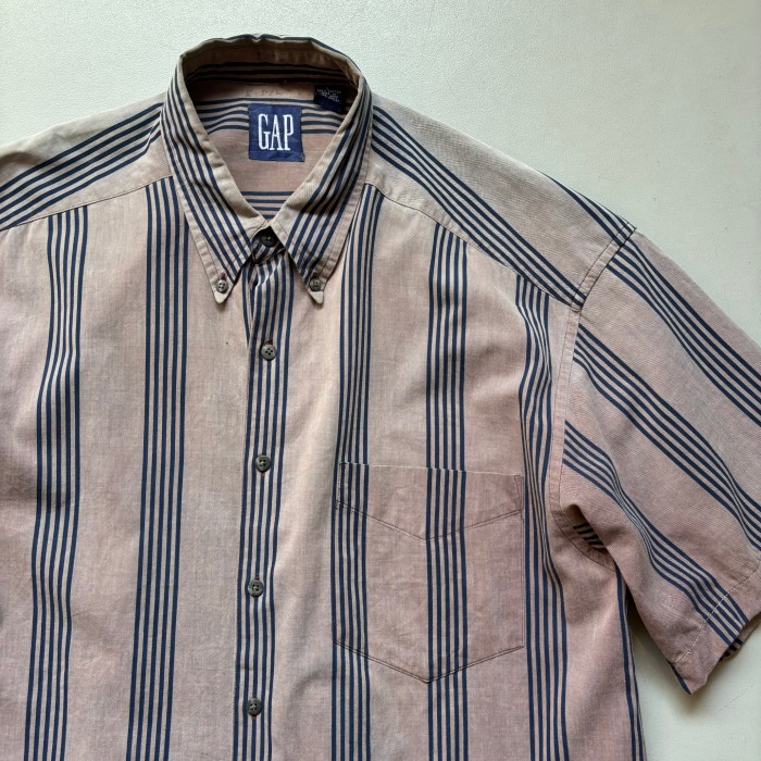 OLD GAP stripe S/S shirt “size L” オールドギャップ ストライプシャツ 紺タグ | Vintage.City 古着屋、古着コーデ情報を発信