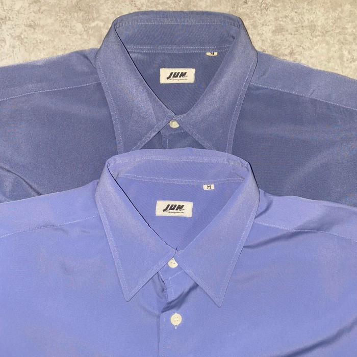 80’s JUN MEN polyester shirt “light blue” | Vintage.City 古着屋、古着コーデ情報を発信