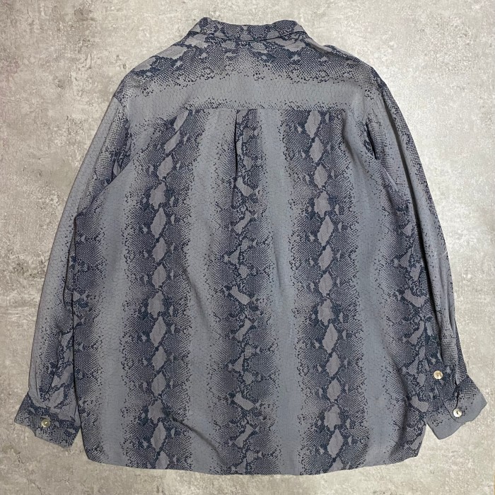 90-00’s CHICO’S DESIGN python pattern rayon shirt | Vintage.City 古着屋、古着コーデ情報を発信